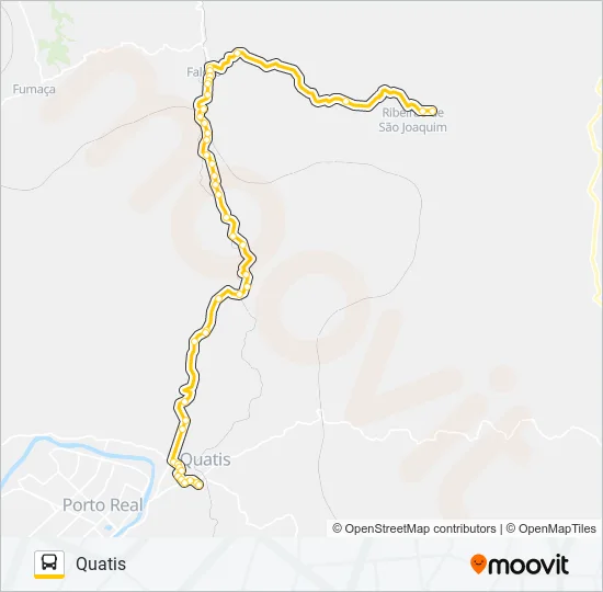RIBEIRÃO DE SÃO JOAQUIM - QUATIS Bus Line Map