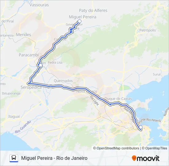 MIGUEL PEREIRA - RIO DE JANEIRO Bus Line Map