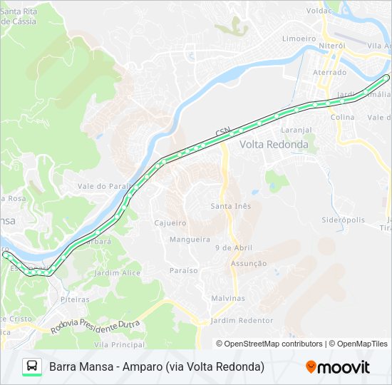 Mapa da linha P495 de ônibus