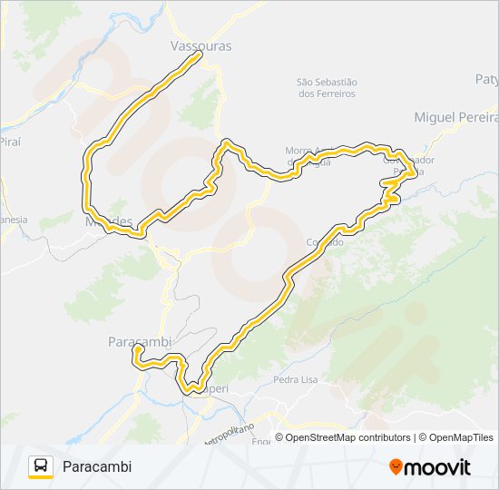 Mapa da linha MP11A de ônibus