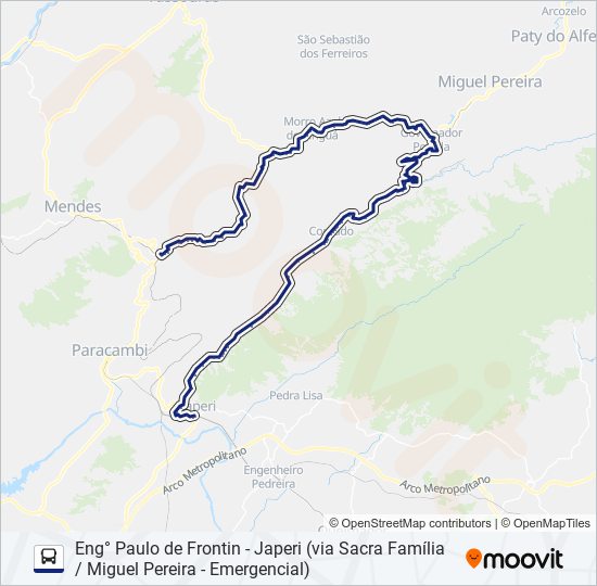 Mapa da linha MP72A (MICRO) de ônibus