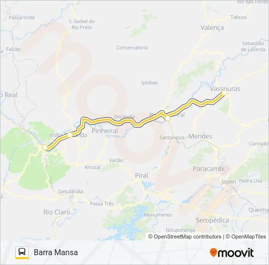 BARRA MANSA - VASSOURAS Bus Line Map