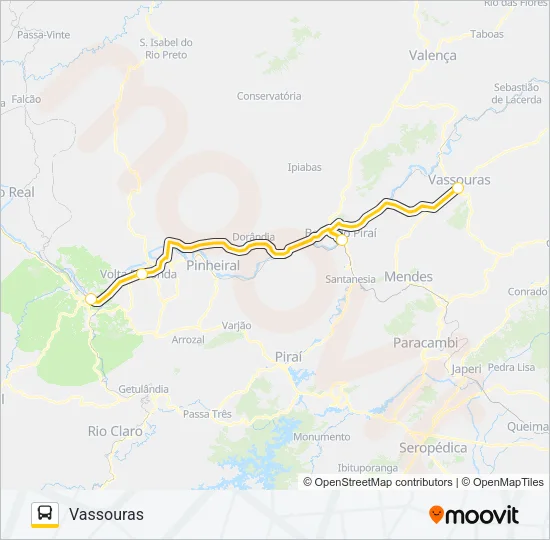 BARRA MANSA - VASSOURAS Bus Line Map