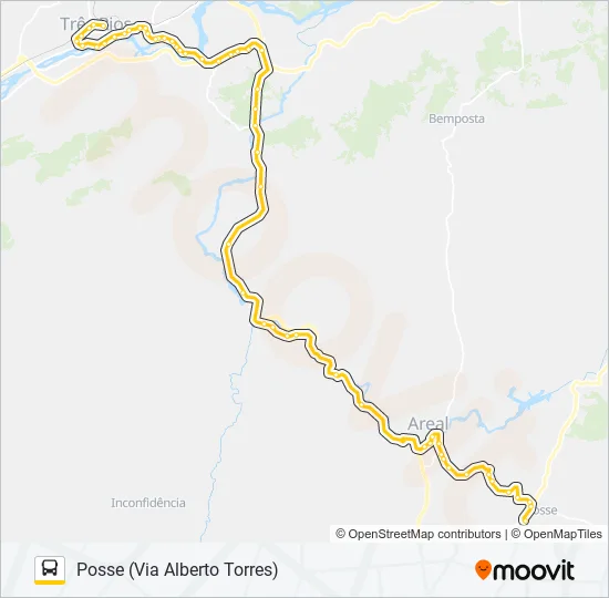 TRÊS RIOS - POSSE Bus Line Map