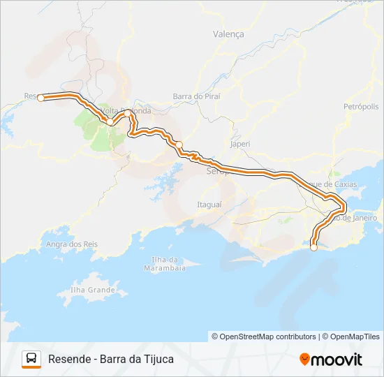 RESENDE - BARRA DA TIJUCA Bus Line Map
