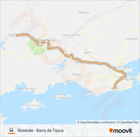 RESENDE - BARRA DA TIJUCA Bus Line Map