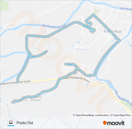 Mapa da linha 01 de ônibus