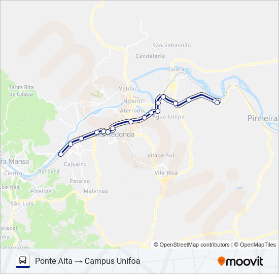 Mapa da linha TRANSPORTE SOCIAL (SELETIVO) de ônibus