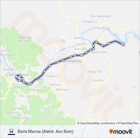 Mapa da linha TRANSPORTE SOCIAL (SELETIVO) de ônibus
