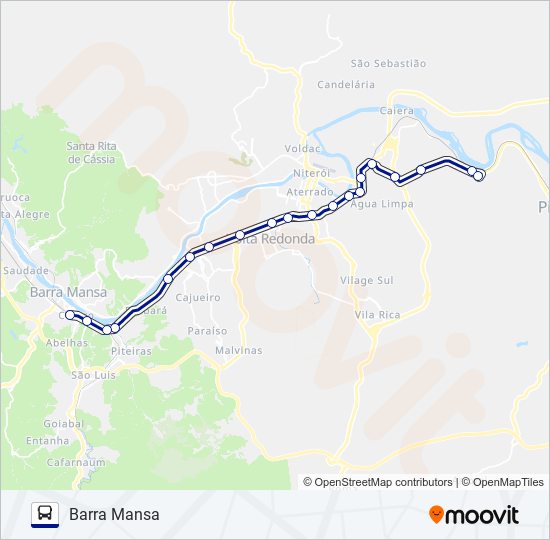Mapa da linha TRANSPORTE SOCIAL (SELETIVO) de ônibus