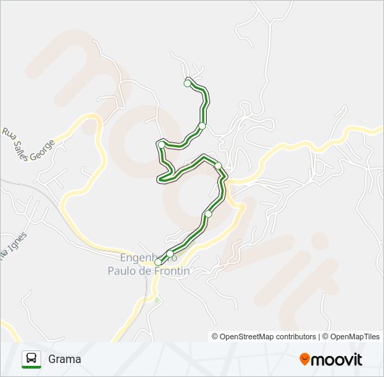 Mapa da linha GRAMA de ônibus