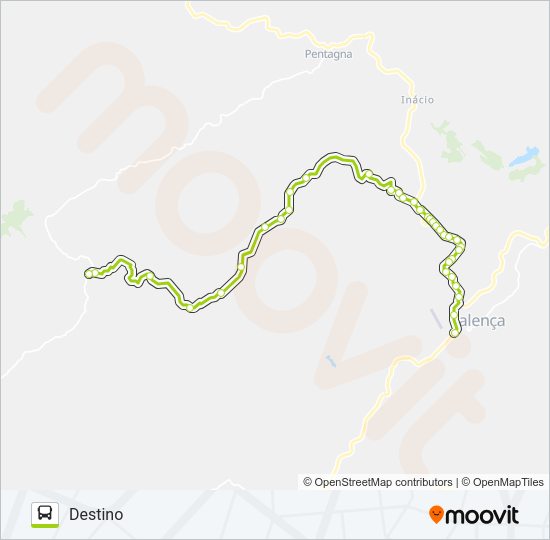 Mapa da linha DESTINO (1ª SEXTA) de ônibus