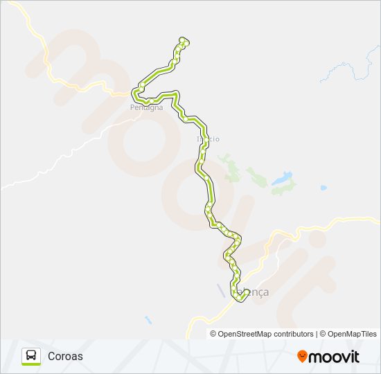 Mapa da linha COROAS (1ª E 3ª SEXTA) de ônibus