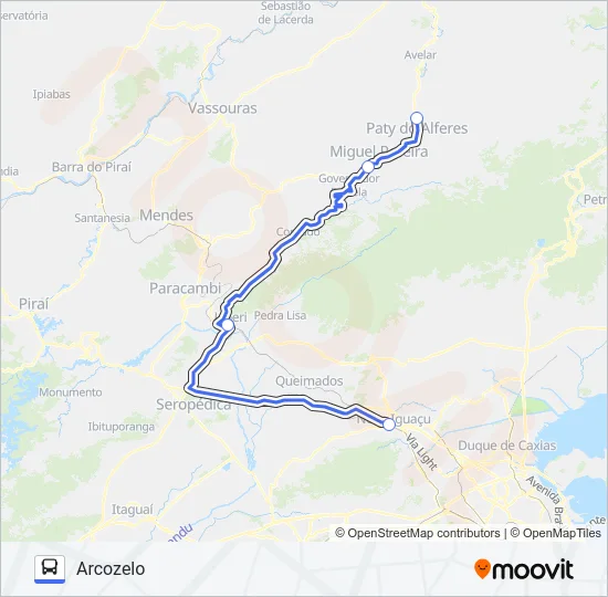 ARCOZELO - NOVA IGUAÇU  Line Map