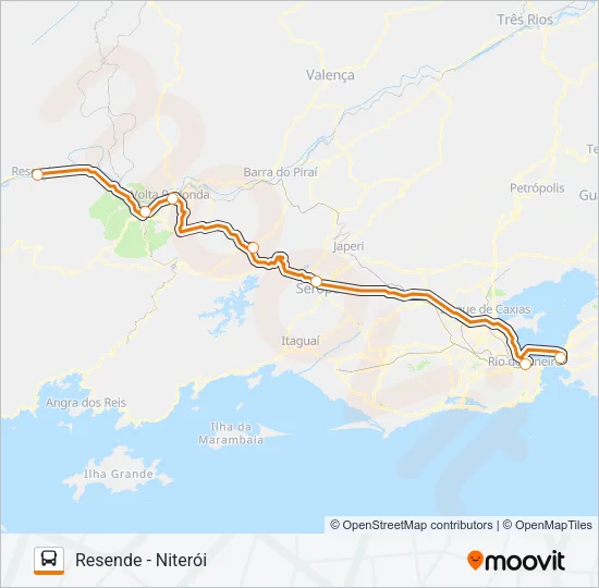 RESENDE - NITERÓI Bus Line Map