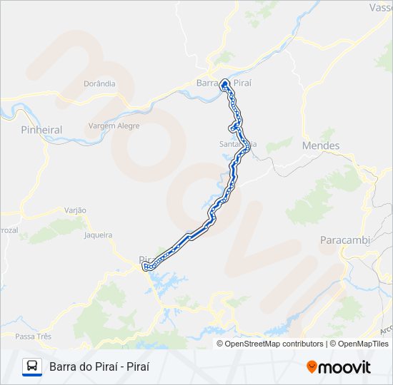 Mapa da linha P175 de ônibus