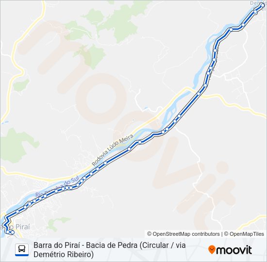 Mapa da linha P417 de ônibus