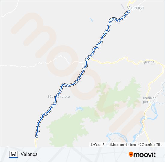 Mapa da linha P451 de ônibus
