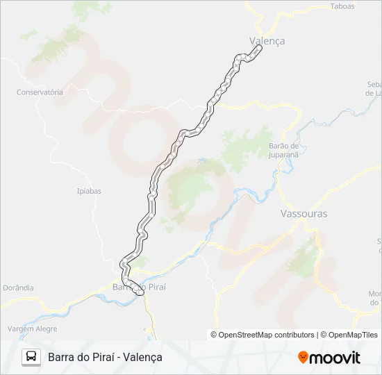 BARRA DO PIRAÍ - VALENÇA Bus Line Map