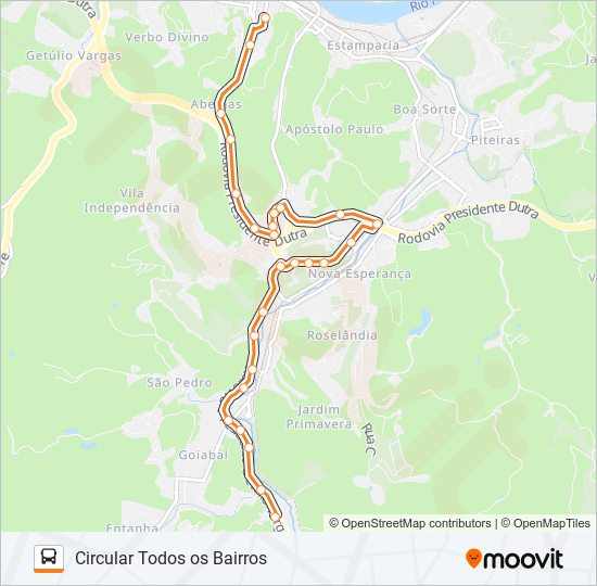 Mapa de BM10 de autobús