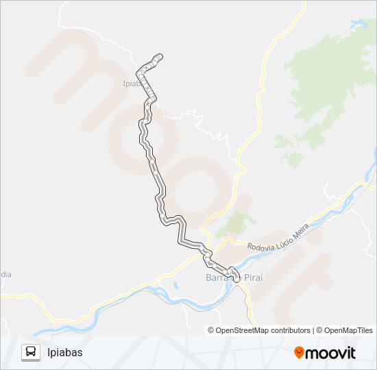 Mapa da linha R01 de ônibus