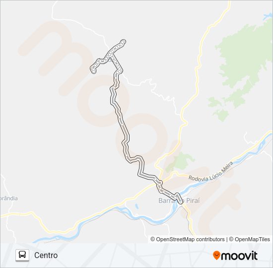 Mapa da linha R01 de ônibus