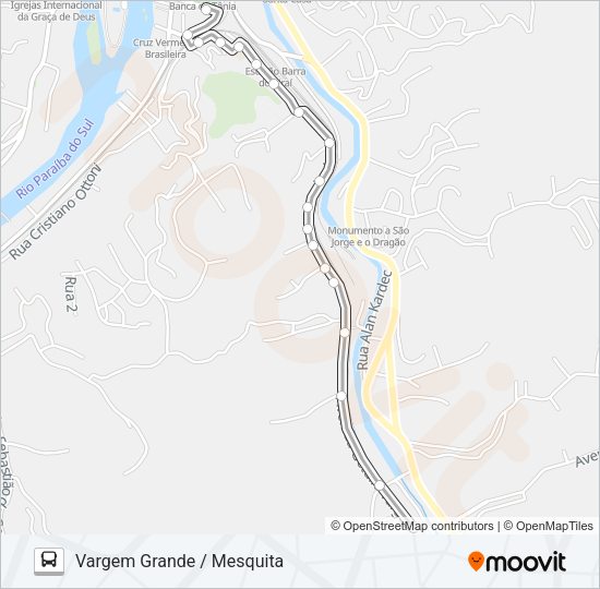 Mapa da linha N009 de ônibus