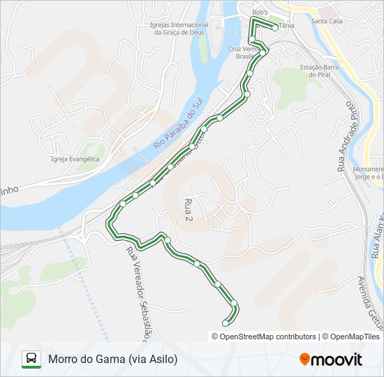 Mapa da linha R07 de ônibus