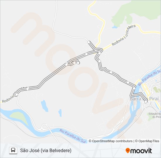 Mapa da linha N003 de ônibus