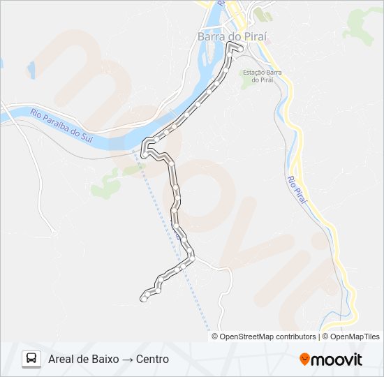 Mapa da linha N001 de ônibus