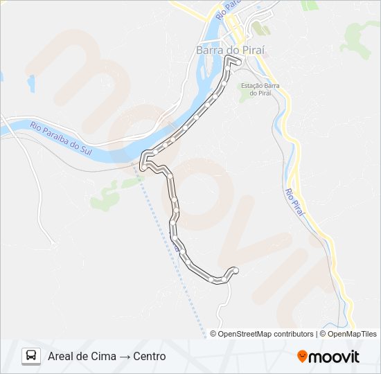 Mapa da linha N001 de ônibus