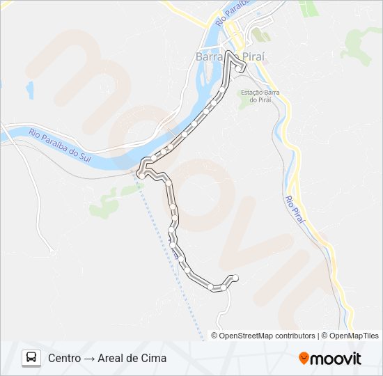 Mapa da linha N001 de ônibus
