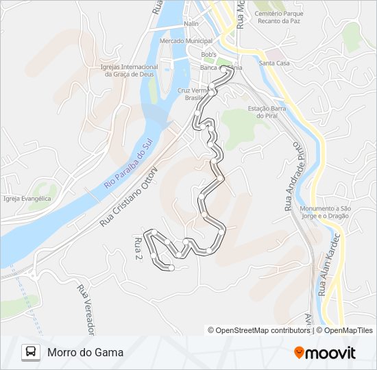 Mapa da linha R06 de ônibus