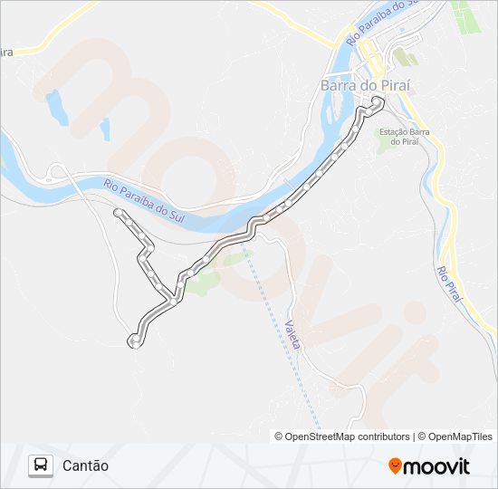Mapa da linha R10 de ônibus