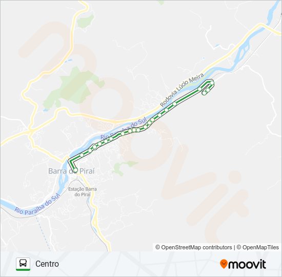 Mapa da linha N008 de ônibus