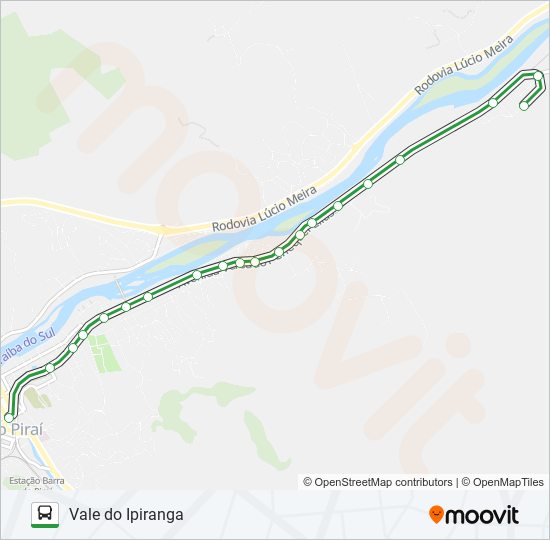 Mapa da linha R05 de ônibus
