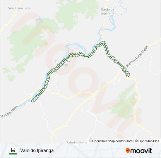 Mapa da linha VALE DO IPIRANGA de 