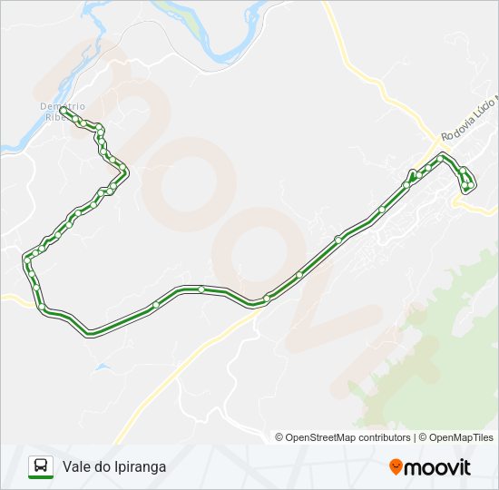Mapa da linha VALE DO IPIRANGA de 