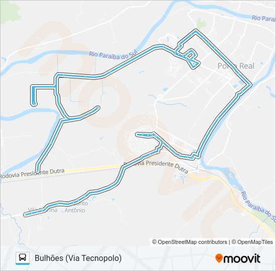 Mapa da linha 01 de ônibus