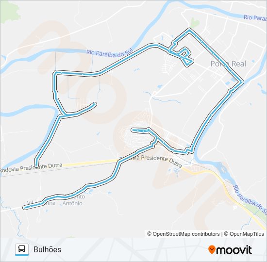 Mapa da linha 01 de ônibus