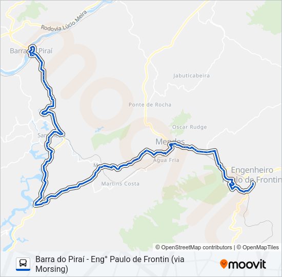 Mapa da linha MP10 (PARCIAL) de ônibus