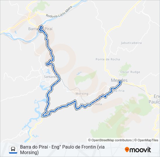 Mapa da linha MP10 (PARCIAL) de ônibus