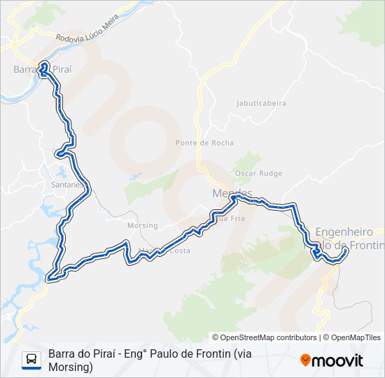 Mapa da linha MP10 (PARCIAL) de ônibus