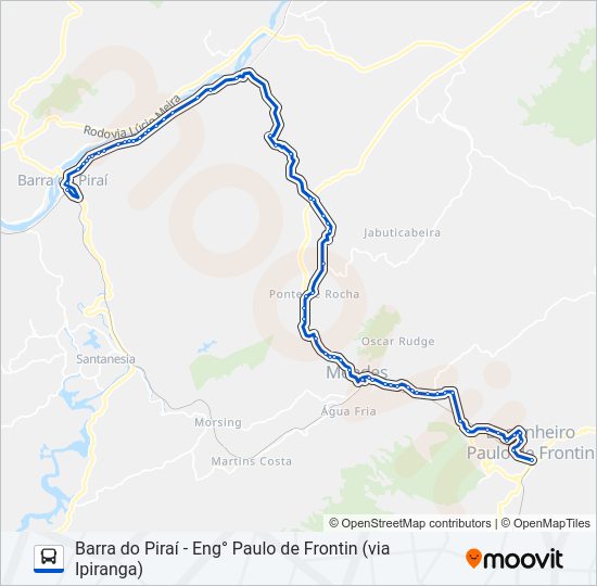 Mapa da linha MP12 (PARCIAL) de ônibus
