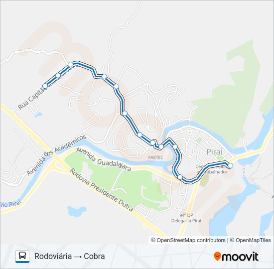 Mapa da linha L05 (MICRO) de 