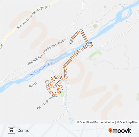 Mapa da linha 121 de ônibus