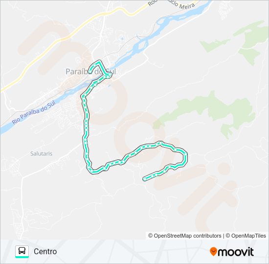 Mapa da linha 104B de ônibus