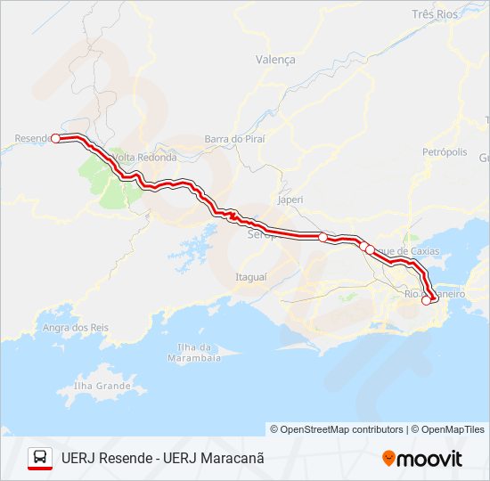 Mapa da linha 2 (RODOVIÁRIO) de ônibus