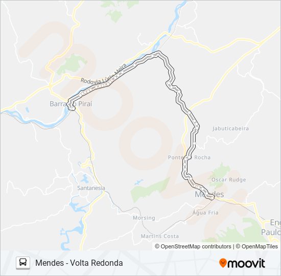Mapa da linha EXECUTIVO de ônibus