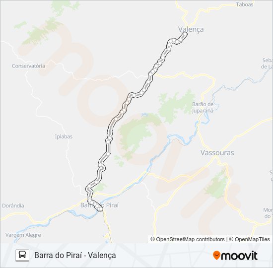 Mapa da linha EXECUTIVO de ônibus